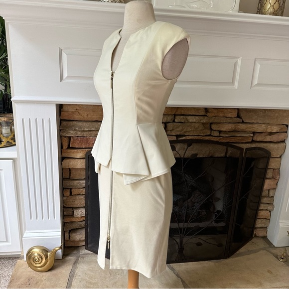 Ted Baker Jamthun Structured Zip Detail Dress cream Ted Size 1 - Picture 9 of 16